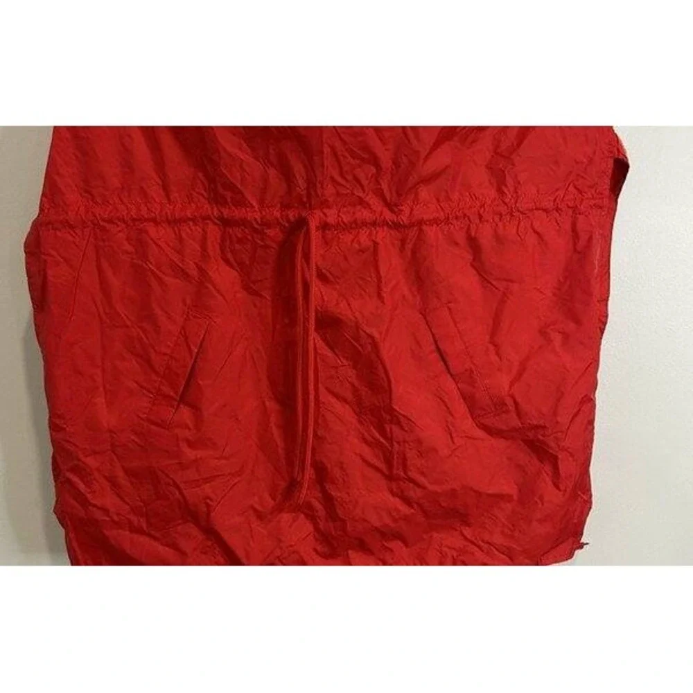 Old Navy Brand Dog Pet Rain Jacket Coat Red Zipper Hood Pouch New Size M